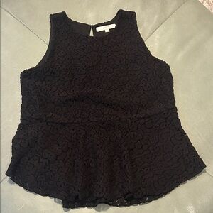 LOFT Black Peplum Tank Top